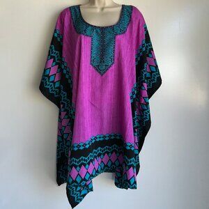 Sante Classics Vintage Caftan Mumu Vibrant 33" Dress Ms Roper One Size
